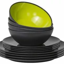 Juego De Vajilla De Melamina Línea Gris Gimex 12 Pzas.