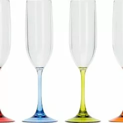 Copas De Champán Poliacrílicas Flamefield 125 Ml Juego De 4