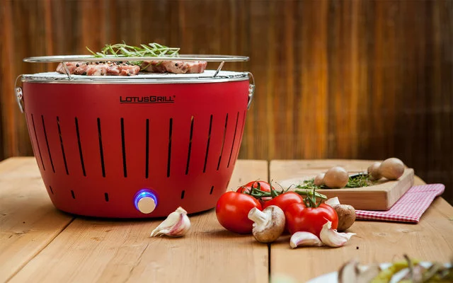 LotusGrill S Parrilla De Carbón / Mesa Con Bolsa De Transporte Azul Profundo Naranja Mandarina 3 LotusGrill S Parrilla De Carbón / Mesa Con Bolsa De Transporte Azul Profundo Naranja Mandarina