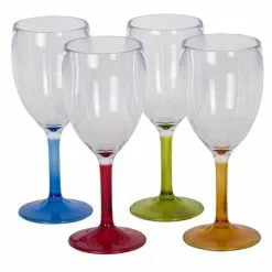 Flamefield Juego De 4 Copas De Vino De Color 290 Ml