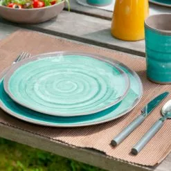 Juego De Tazas De Melamina Bo-Camp 4 Piezas Azul Claro/marrón