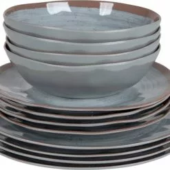 Bo-Camp Vajilla De Melamina 12 Piezas Azul / Marrón