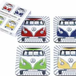 VW Collection T1 Bus Coaster Set De 4 Colores