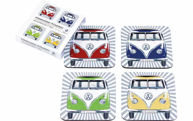 VW Collection T1 Bus Coaster Set De 4 Colores 3 VW Collection T1 Bus Coaster Set De 4 Colores