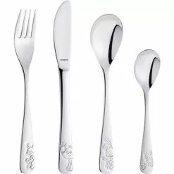 Kuppels Forest Friends Juego De Cubiertos Para Niños De Acero Inoxidable 4 Piezas