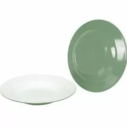 Plato Bo-Camp Bicolor Profundo 4 Piezas Verde/blanco -Cocinas y barbacoas Ventas 539521 3652912