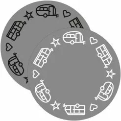 Posavasos Pufz Camper Gris Blanco/negro Estampado -Cocinas y barbacoas Ventas 553369 3655516