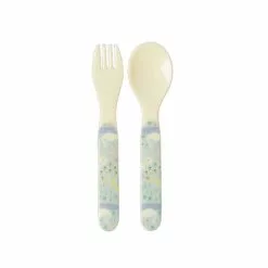 Vajilla Infantil De Melamina Rice 4 Piezas Con Cisnes Rosa