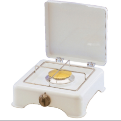 Cocina De Gas GOK 2 Llamas 50 Mbar 3,5 KW Conexión Blanca RST8 Parrilla De Acero Inoxidable Cromada